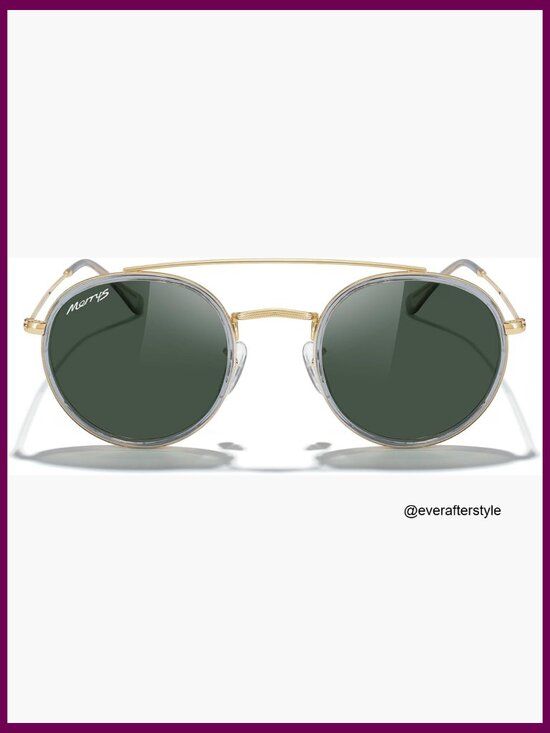 Retro Round Polarized Sunglasses Metal Frame Double Bridge Unisex main image 6